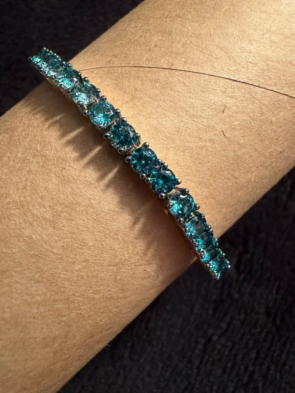 Aqua Round Tennis Bracelet